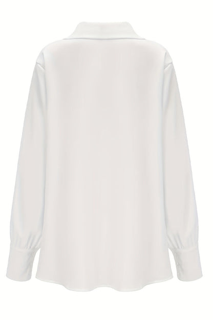 Color Ruched V Neck Blouses(4 Colors)