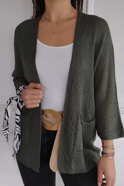 Color Pocket Cardigan Outerwear(7 Colors)