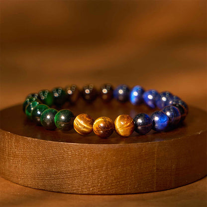 Buddha Stone Various Crystals Malachite Lazurite Lapis Lazuli Hemimorphite Calmness Bracelet
