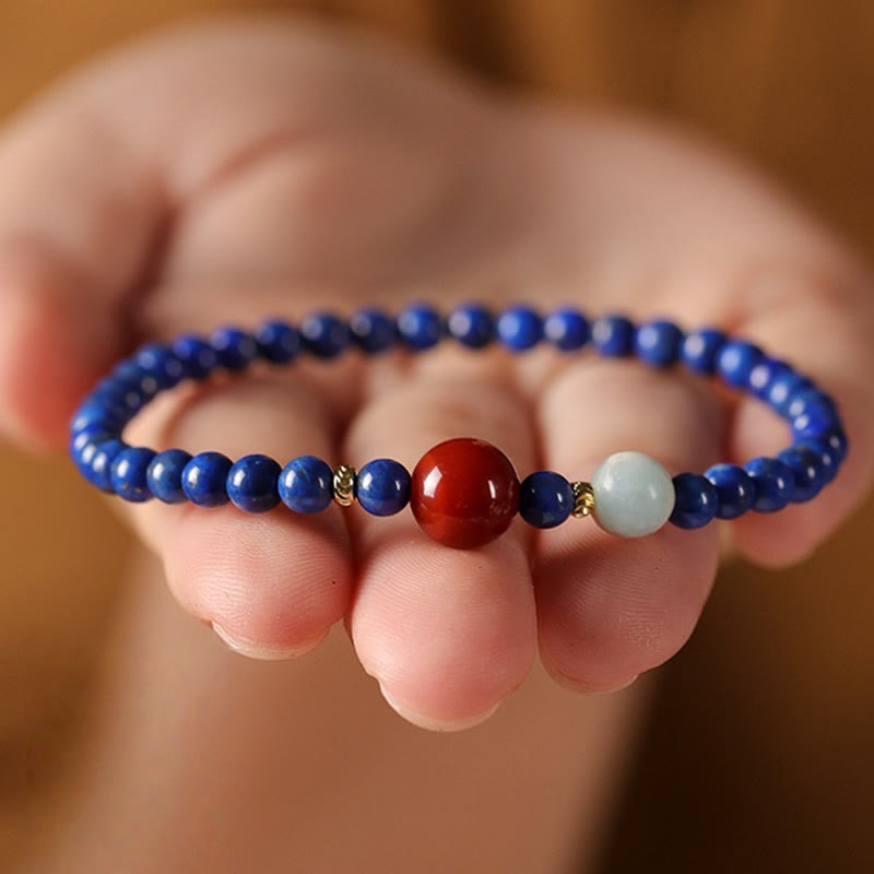 Buddha Stones Small Lazurite Lapis Lazuli Agate Ultra-thin Beads Positive Bracelet