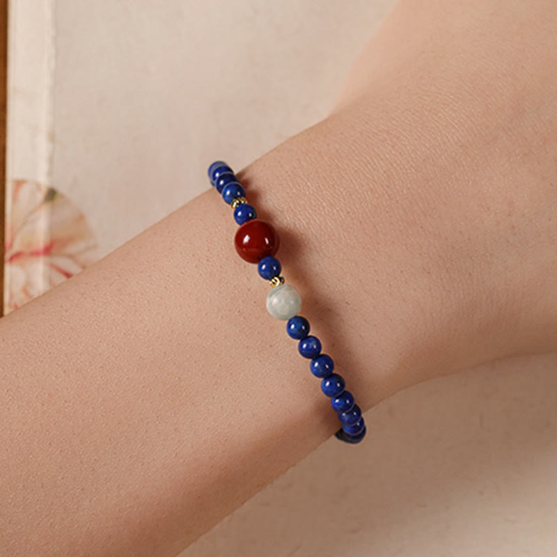 Buddha Stones Small Lazurite Lapis Lazuli Agate Ultra-thin Beads Positive Bracelet