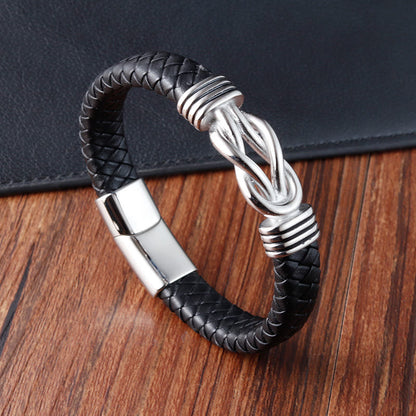 Titanium Steel Endless Knot Balance Bracelet for Spiritual Harmony
