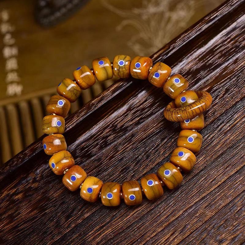 Buddha Stones Tibetan Bone Beads Lazurite Lapis Lazuli Balance Braided Rope Bracelet