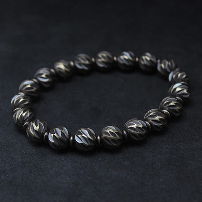 Retro Copper Wealth Bracelet | Carved Pattern