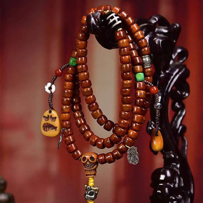 8x6mm Yak Bone 108 Beads Strength & Protection Mala