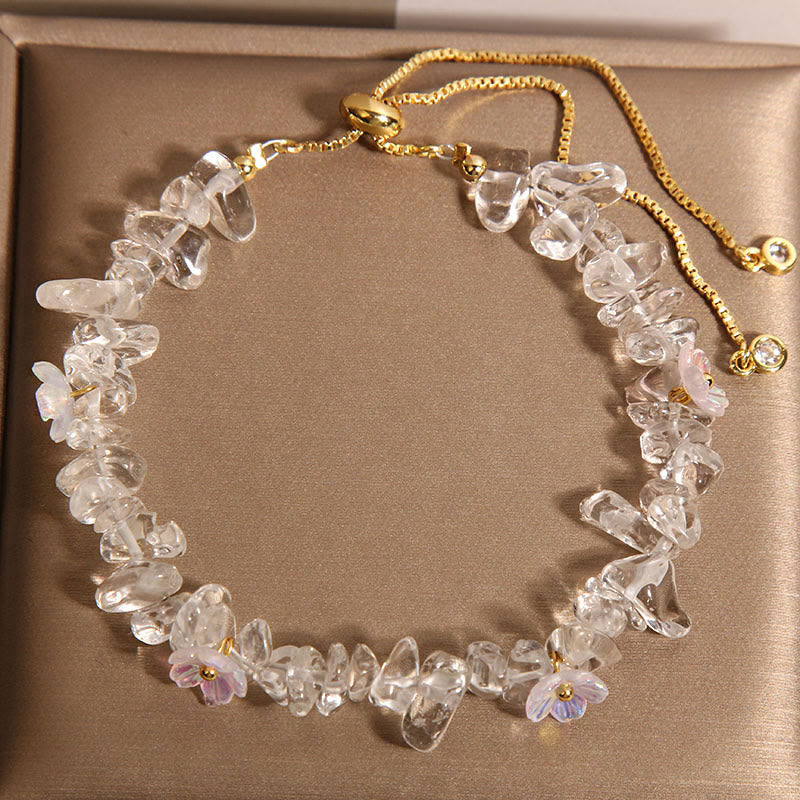 Buddha Stones Various Gravel Crystals White Crystal Blue Crystal Protection Bracelet
