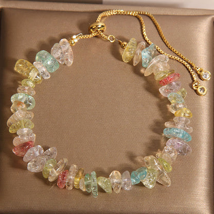 Buddha Stones Various Gravel Crystals White Crystal Blue Crystal Protection Bracelet
