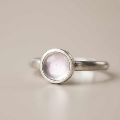 Buddha Stones Natural 925 Sterling Silver Pink Crystal Adjustable Warmth Ring