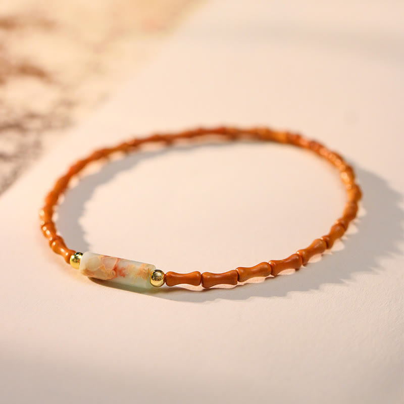 Buddha Stones Ultra-fine Olive Pit Peace Bracelet