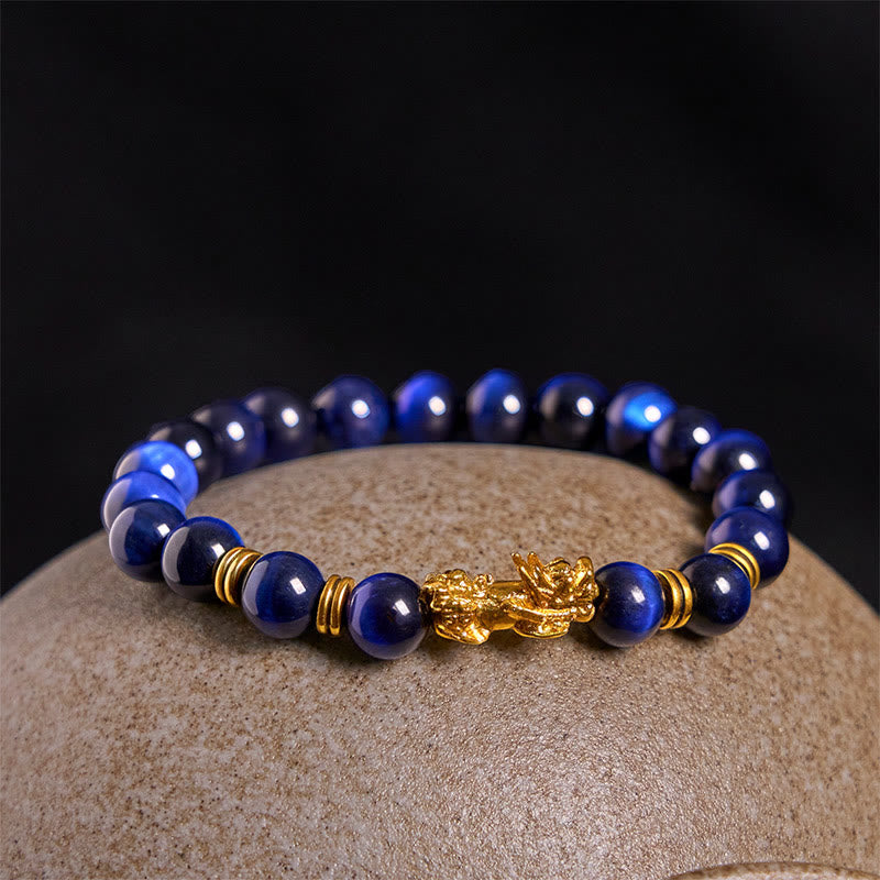 Buddha Stones Various Color Tiger Eye Beads Spacer Beads Pixiu Wealth Courage Bracelet