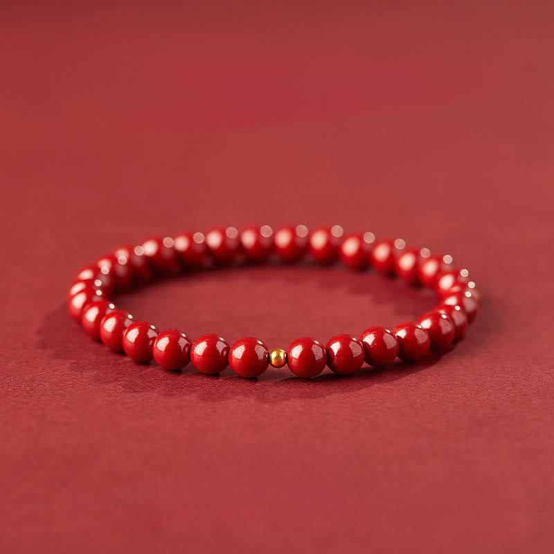 Buddha Stones 925 Sterling Silver Cinnabar Beads Blessing Bracelet