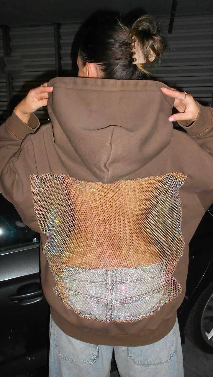 Hooded Hollow Mesh Sweatshirt