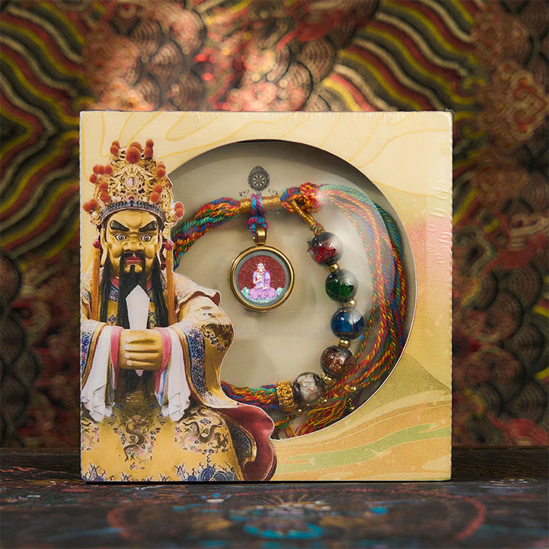 Buddha Stones Thangka Chinese Zodiac Natal Buddha Cinnabar Blessing String Bracelet