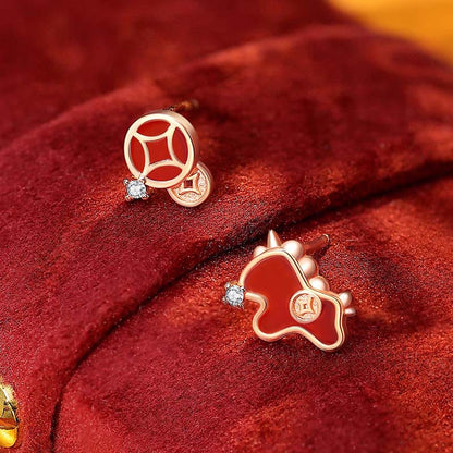Buddha Stones 925 Sterling Silver Year of the Horse Coin Charm Red Agate Blessing Necklace Pendant