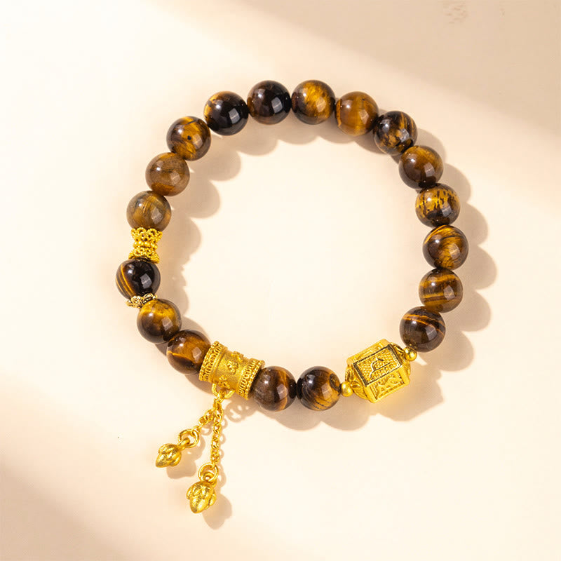 Buddha Stones Various Tiger Eye Alloy Balance Bracelet