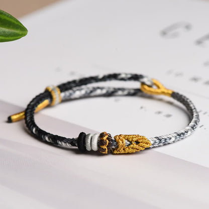 Buddha Stones Colorful Rope Eight Thread Peace Knot Luck Handmade Bracelet