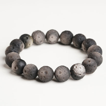 Buddha Stones Natural Silver Sheen Obsidian Gold Sheen Obsidian Round Beads Protection Bracelet