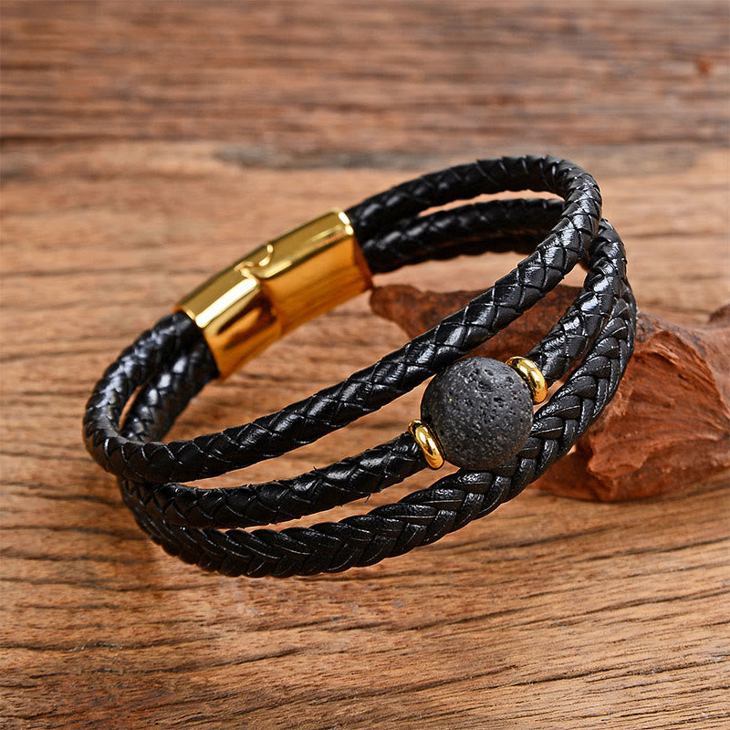 Buddha Stones Multicolored Bead Amethyst Lazurite Craved Six True Words Braided Leather Balance Bracelet
