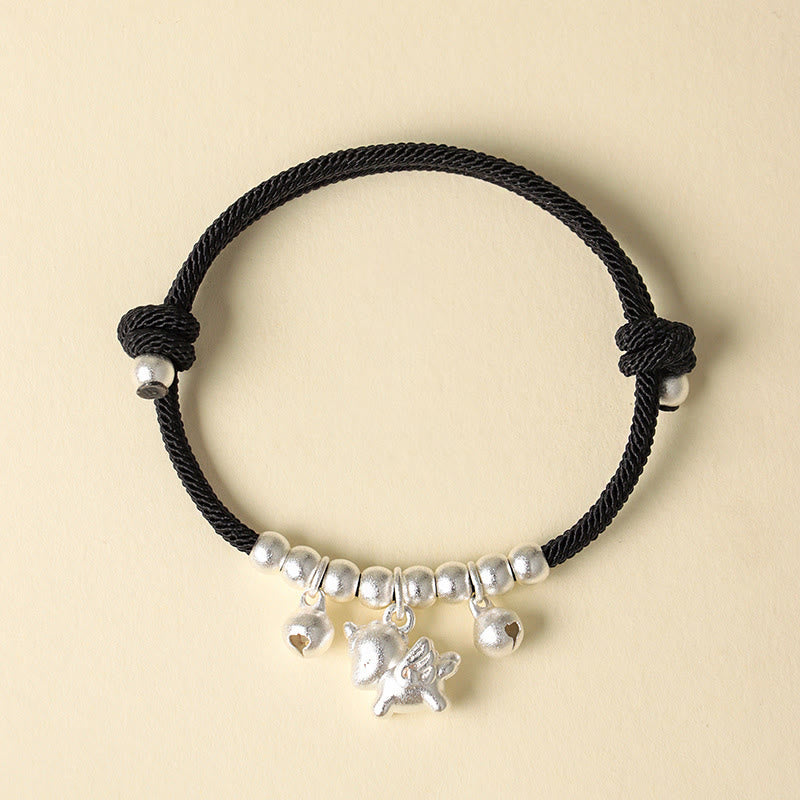 Buddha Stones Year of the Horse Multiple Horse Styles Rope Luck Strength Adjustable Bracelet