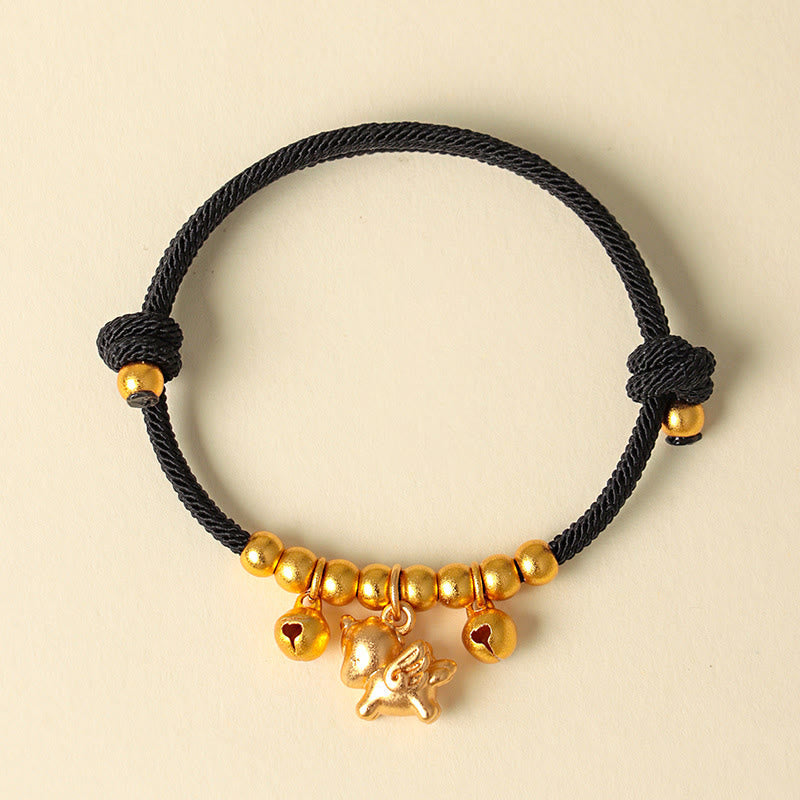 Buddha Stones Year of the Horse Multiple Horse Styles Rope Luck Strength Adjustable Bracelet