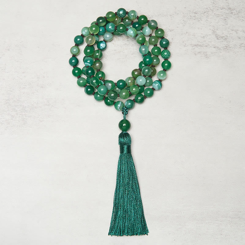 Buddha Stones Bead Malachite Tassel Protection Bracelet