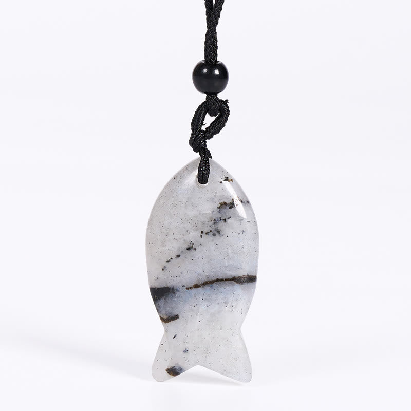 Buddha Stones Koi Fish Pink Crystal Indian Agate Amethyst Topaz Red Jasper Success Warmth Necklace Pendant