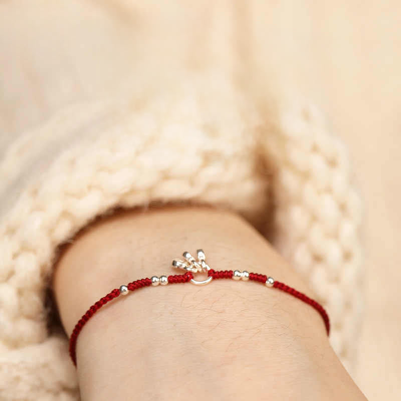 Buddha Stones Handcrafted 925 Sterling Silver Copper Coins Design Protection Strength Ultra-thin Bracelet Anklet