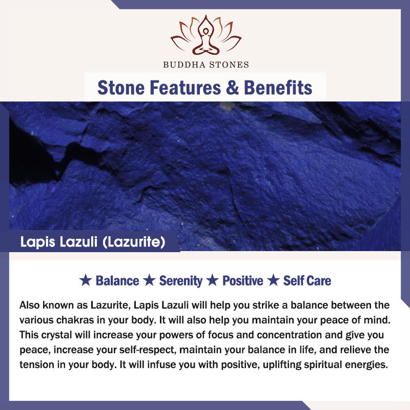 Buddha Stones Small Lazurite Lapis Lazuli Agate Ultra-thin Beads Positive Bracelet