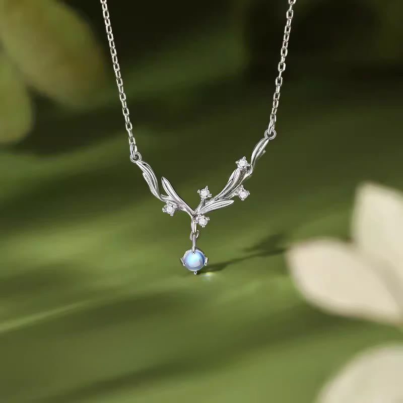 Buddha Stones 925 Sterling Silver Mistletoe Keep Away Evil Spirits Necklace Pendant