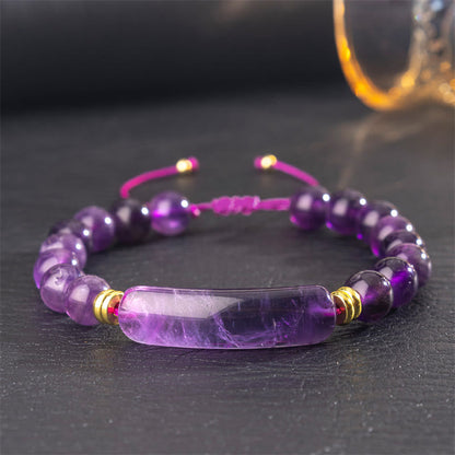 Buddha Stones Amethyst Green Aventurine Tiger Eye Strawberry Quartz Positive Transformation Bracelet