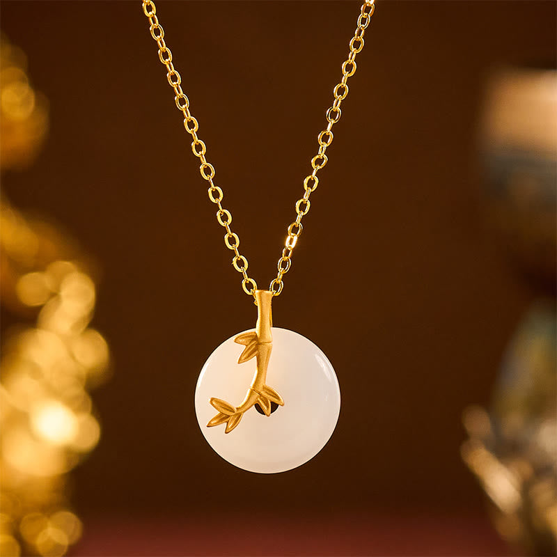 Buddha Stones Bamboo Peace Buckle Auspicious Necklace Pendant