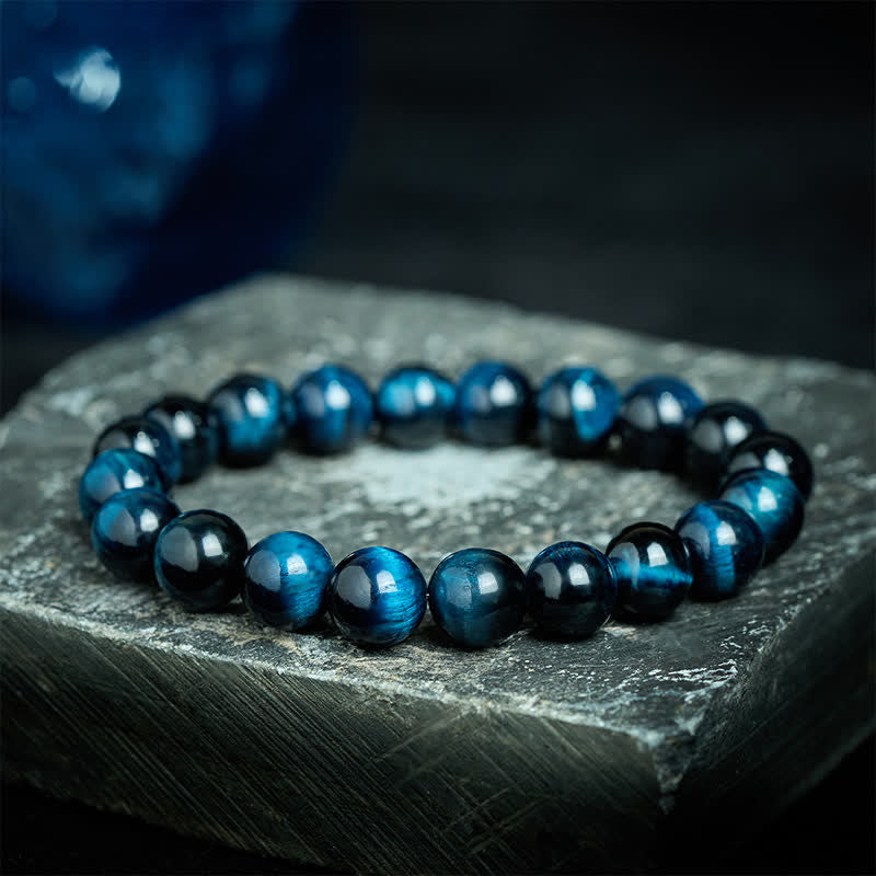 Buddha Stones Natural Blue Tiger's Eye Bead Protection Bracelet