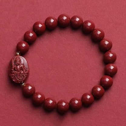 Buddha Stones the Chinese Zodiac Natal Buddha Cinnabar Blessing Bracelet