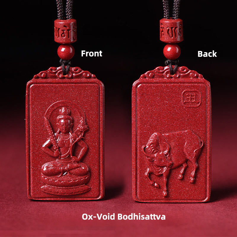 Buddha Stones the Chinese Zodiac Natal Buddha Cinnabar Blessing Necklace Pendant