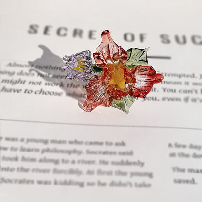 Buddha Stones Liuli Iris Flower Wisdom Ring