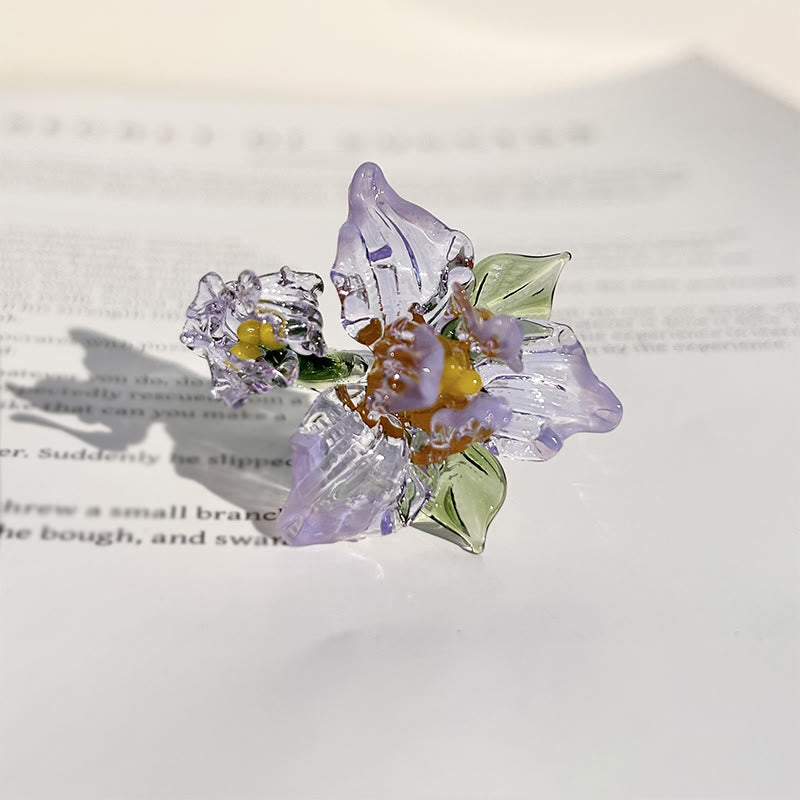 Buddha Stones Liuli Iris Flower Wisdom Ring
