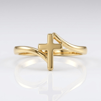 Star Cross Gold Ring - Adjustable
