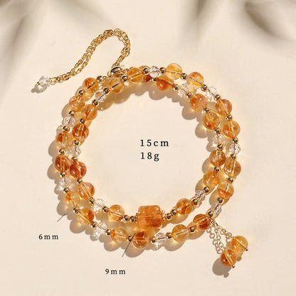 Buddha Stones Natural Strawberry Quartz Double Wrap Crystal Healing Bracelet