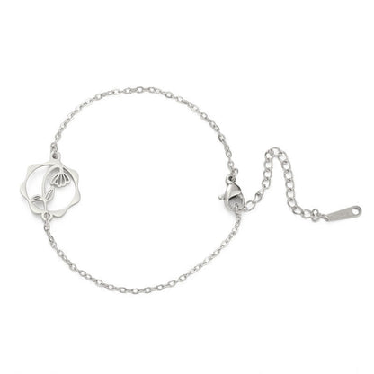 Buddha Stones Titanium Steel Birth Flower New Beginning Bracelet