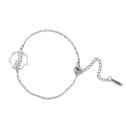 Buddha Stones Titanium Steel Birth Flower New Beginning Bracelet
