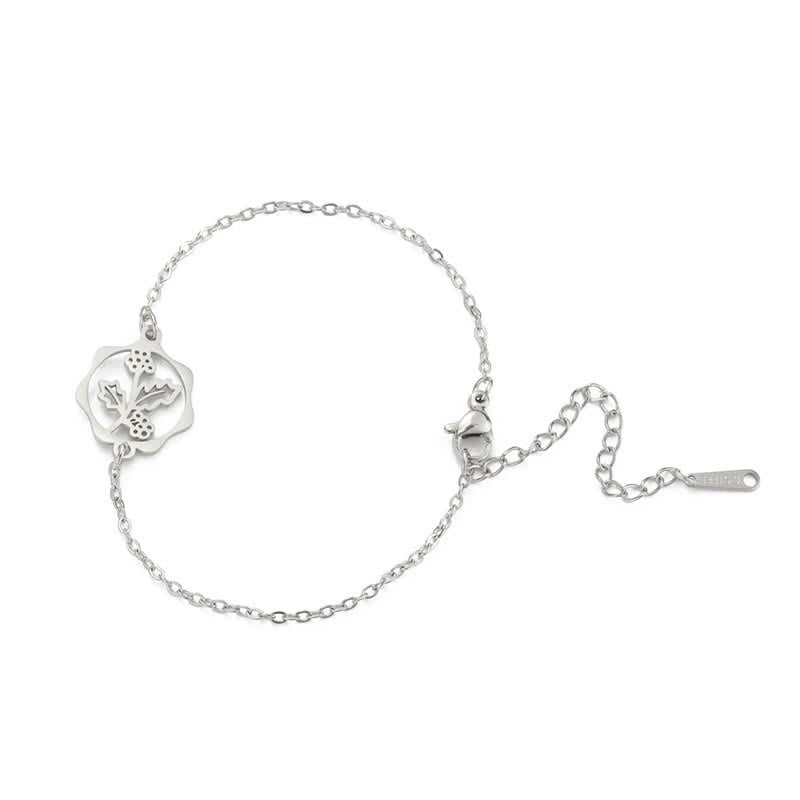 Buddha Stones Titanium Steel Birth Flower New Beginning Bracelet