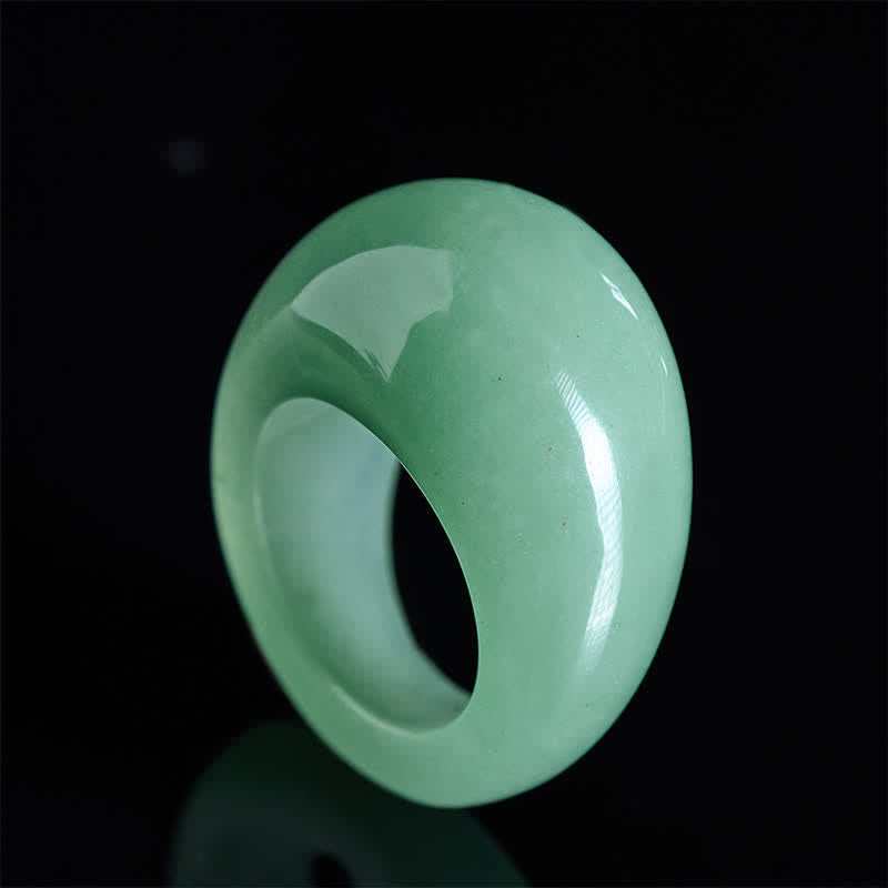 Buddha Stones Natural Green Aventurine Wide Balance Ring