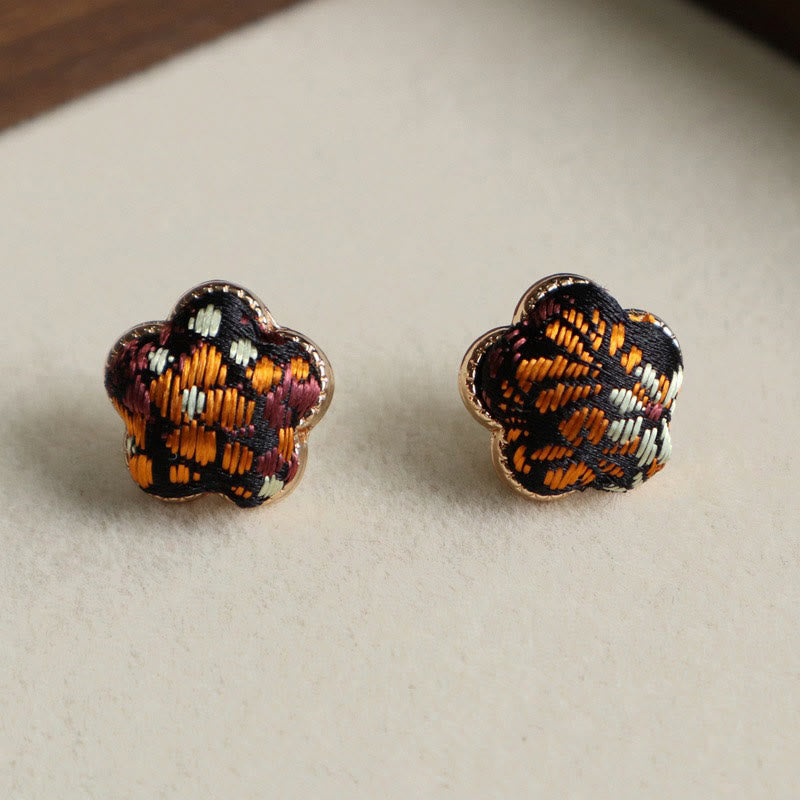 Buddha Stones Song Brocade Flower Balance Earrings