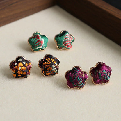 Buddha Stones Song Brocade Flower Balance Earrings