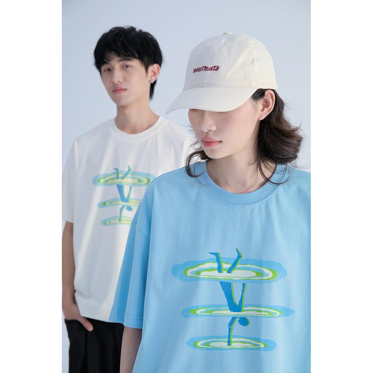 T-shirt With Tumbling Man Silhouette