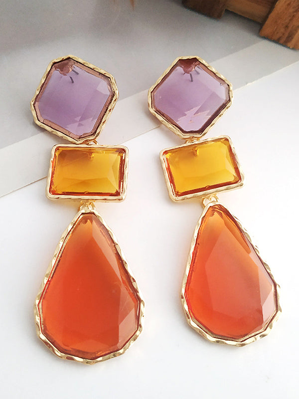 Geometric Split-joint Drop Earrings
