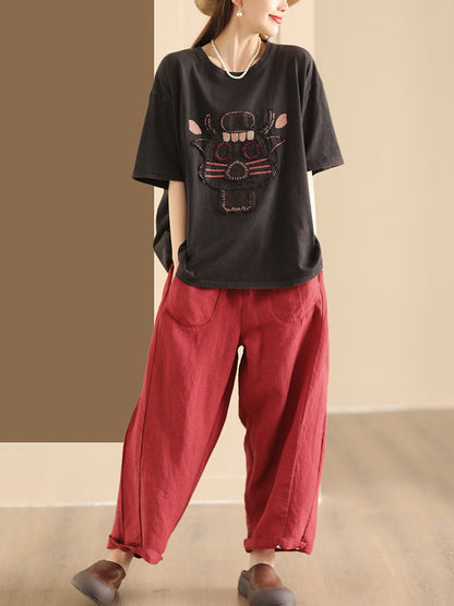 Summer Linen Loose Harem Pants Bn1006