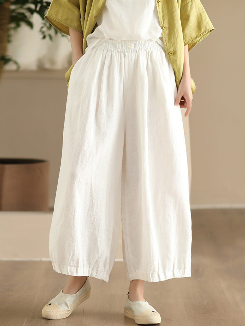 Summer Linen Wide-leg Pants Fd038