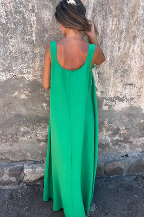 Embellished Sleeveless Loose Maxi Dress