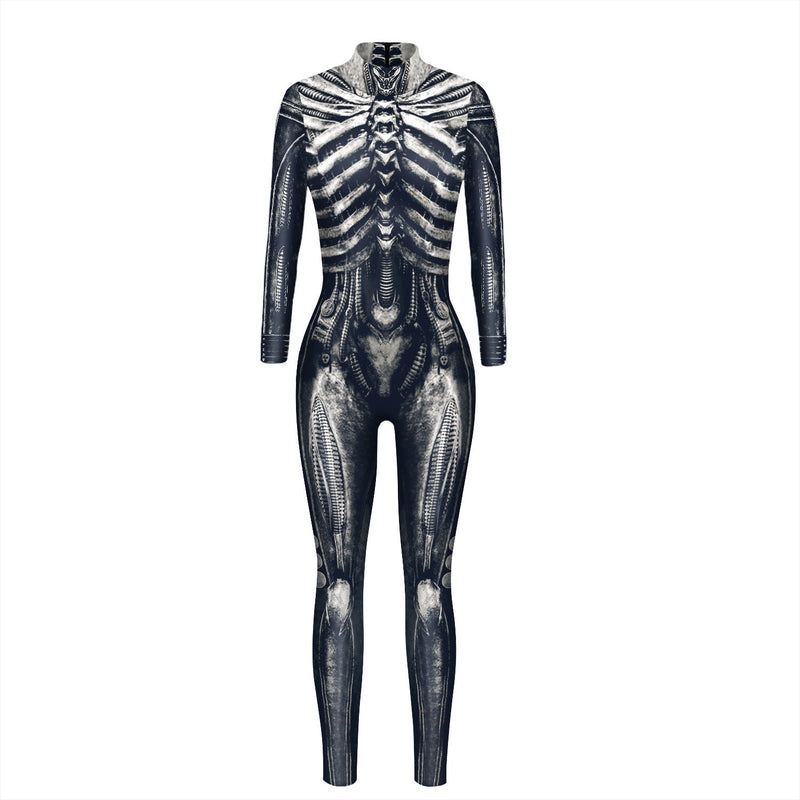 Skeleton Digital Printing Jumpsuit Halloween Cosplay Clothes Products Cos Costume